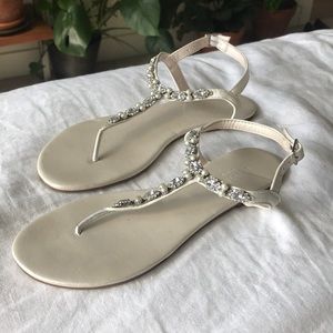 Pearl and Crystal T-Strap Sandal